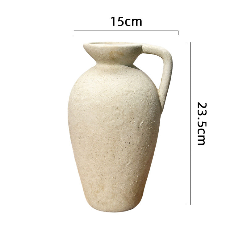 Wabi-Sabi Ceramic Ewer Vase