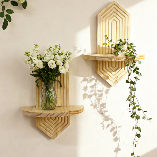 Diamond Wood Wall Shelf