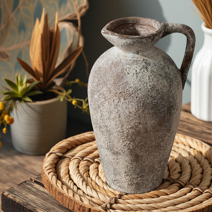 Wabi-Sabi Ceramic Ewer Vase