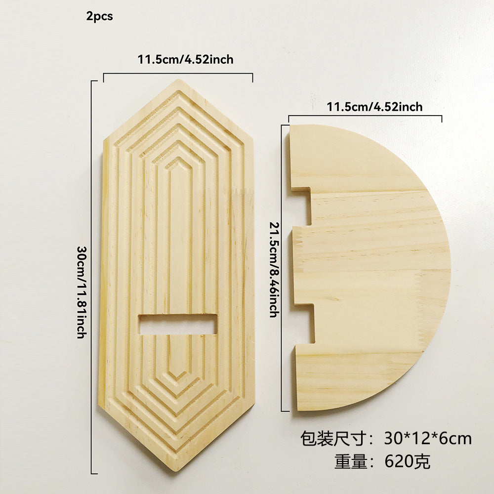 Diamond Wood Wall Shelf