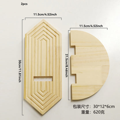 Diamond Wood Wall Shelf