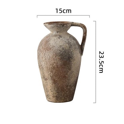 Wabi-Sabi Ceramic Ewer Vase