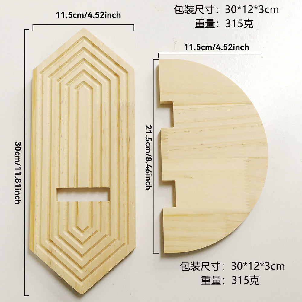 Diamond Wood Wall Shelf