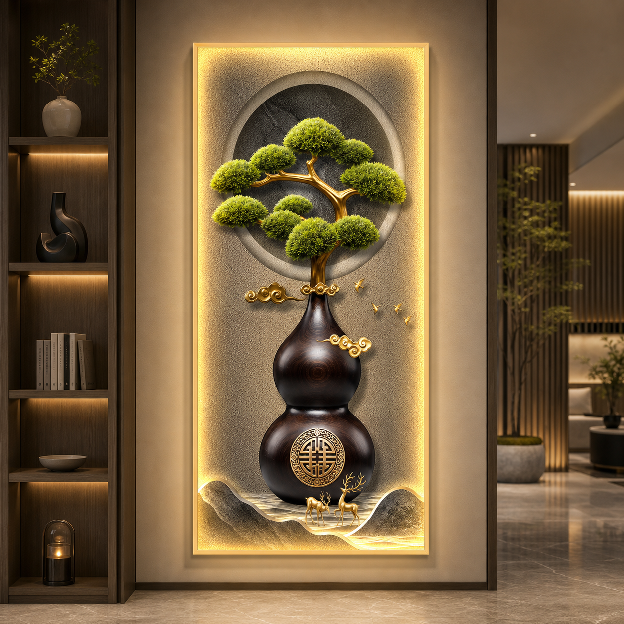 Gourd Tree LED Wall Art - Green Pine / Dark Gourd
