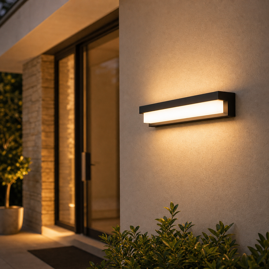 Solar LED Outdoor Lights Garden Balcony Waterproof Decor Solar Powered Lamp Porch Stairs Energy-saving Three-color Wall Light - entry wall angle